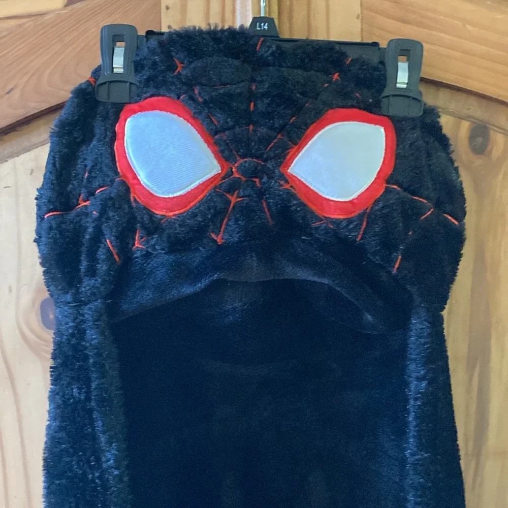 Spider-Man black red one piece hooded robe towel - one size